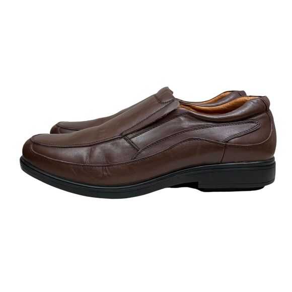 Gravity Defyer Mens Loafers Marseille II Brown Leather Cushioned Footbed Sz‎ 15 - Picture 3 of 8